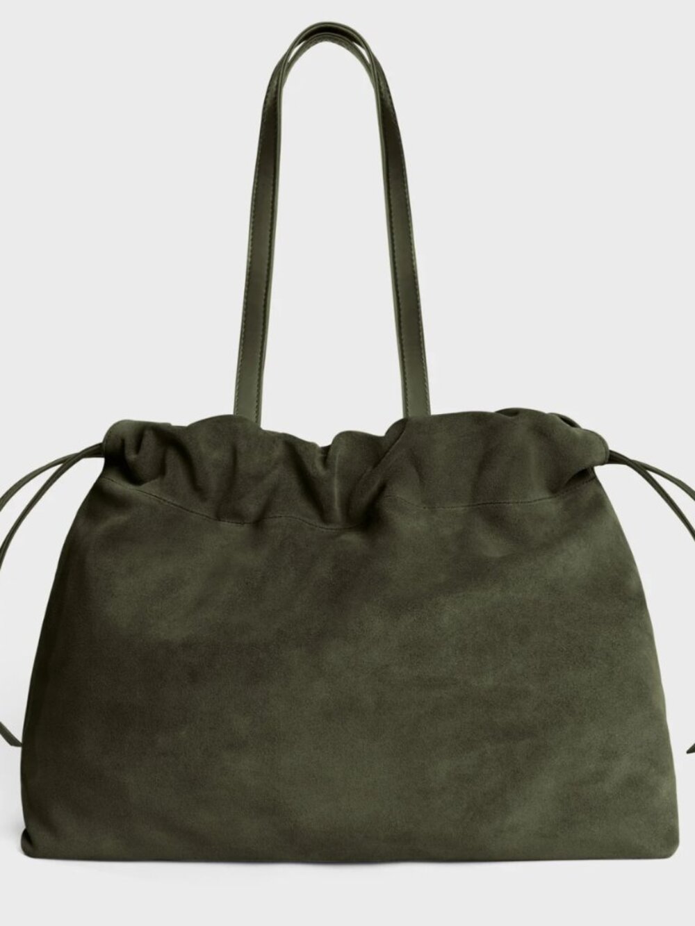 LEMIZ THE ASSISI TOTE IN OLIVE GREEN SUEDE